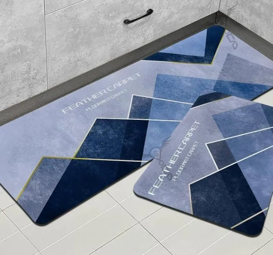 UrbanStack Rubber Floor Mat with Geometric Runner Pattern